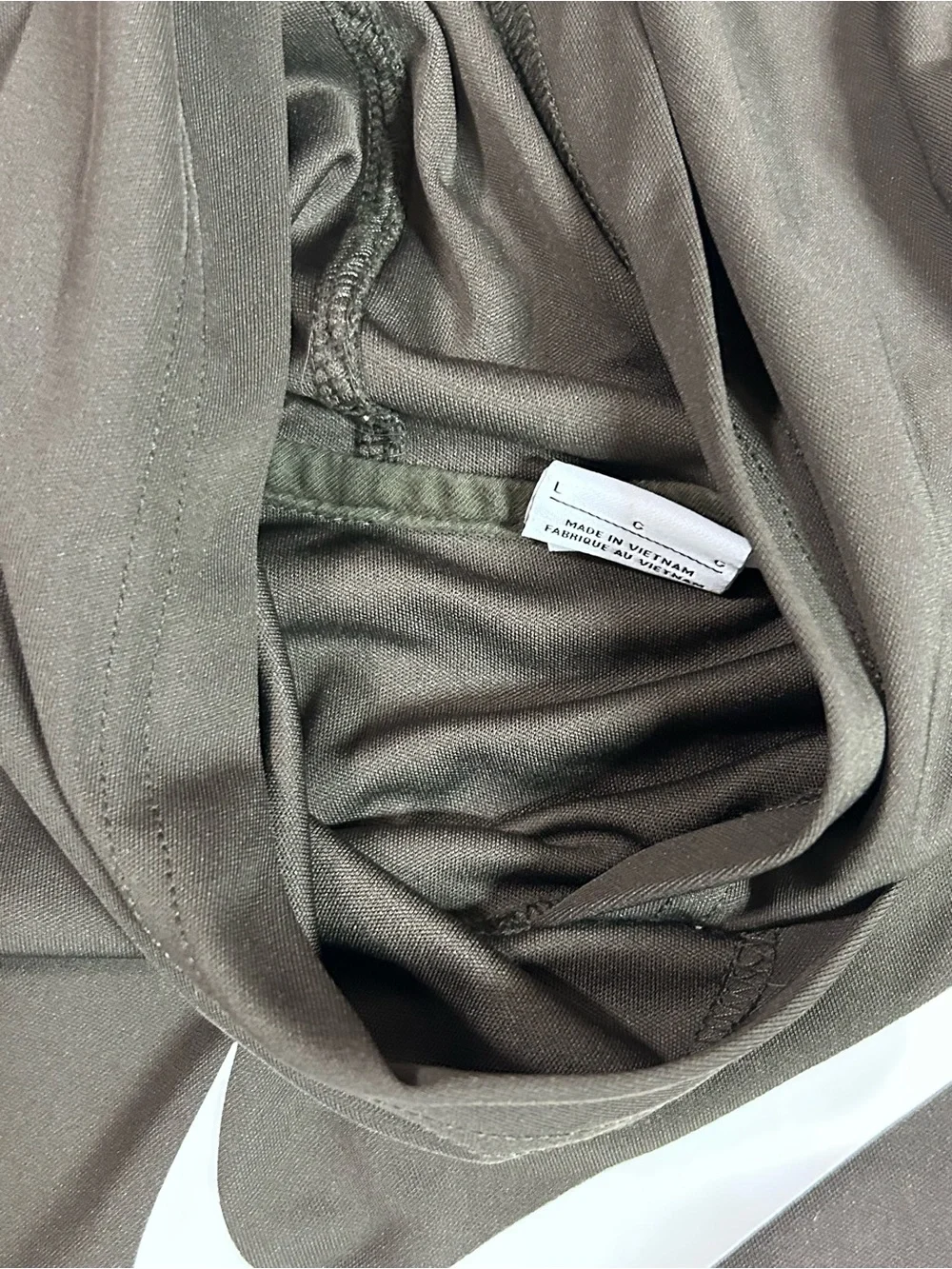 Nike Military Green Hooded Performance Pullover with White Swoosh